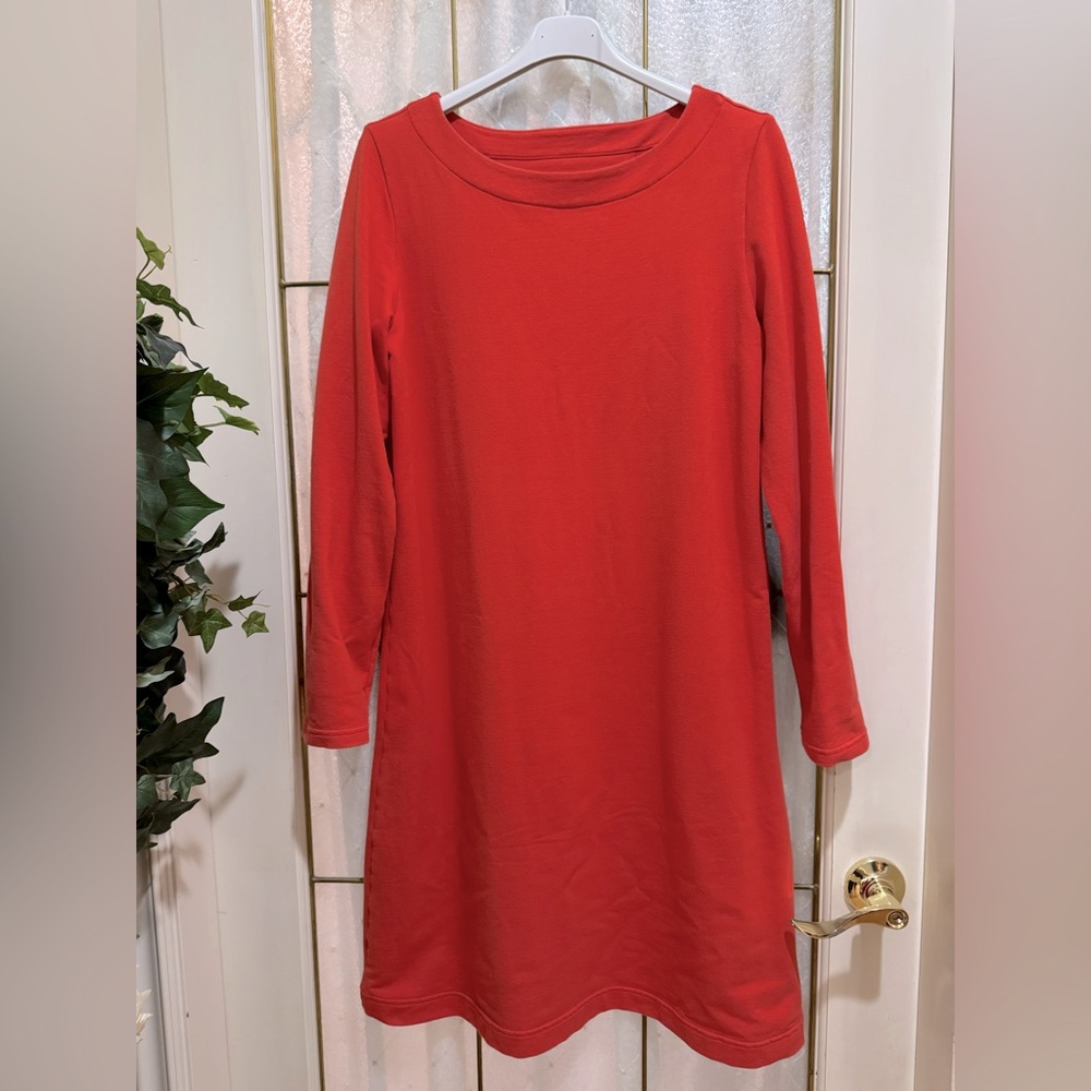 Neon Buddha Orange L/S Shift Dress Tunic Sz S